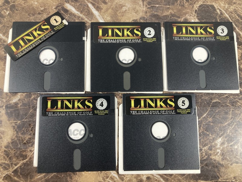 Links The Challenge of Golf MS-DOS Big Box PC Game 5.25" Floppy Disks Access gallery