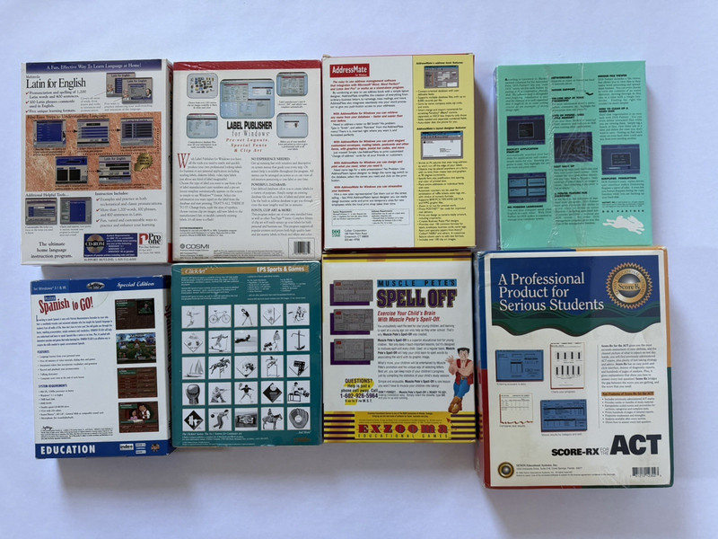 Vintage Computer Software Program Lot on Floppy Disc New Factory Sealed Big Box gallery
