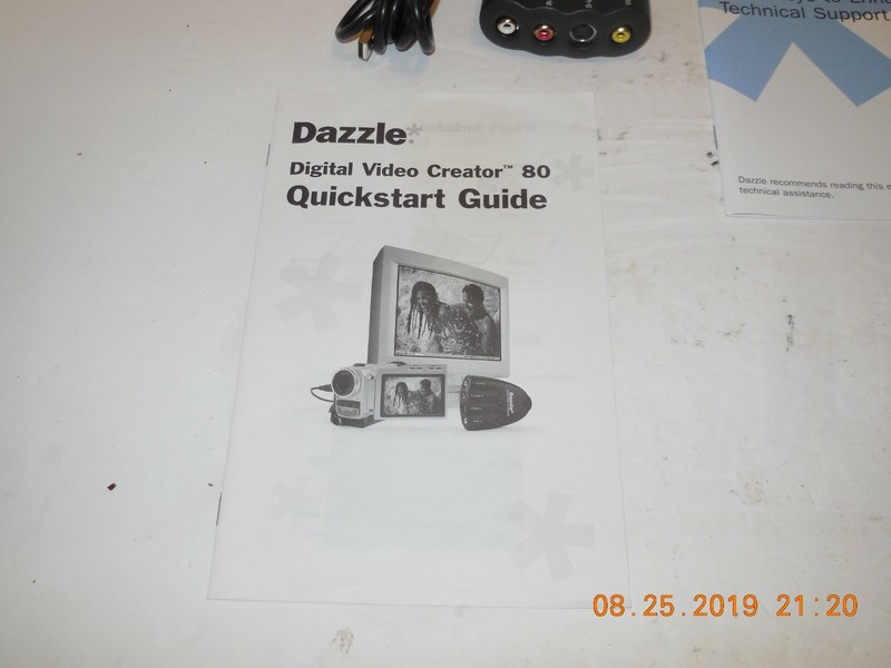 DAZZLE DVC-80 Digital Video Creator 80 Video Capture Device RCA USB Cable Disc gallery
