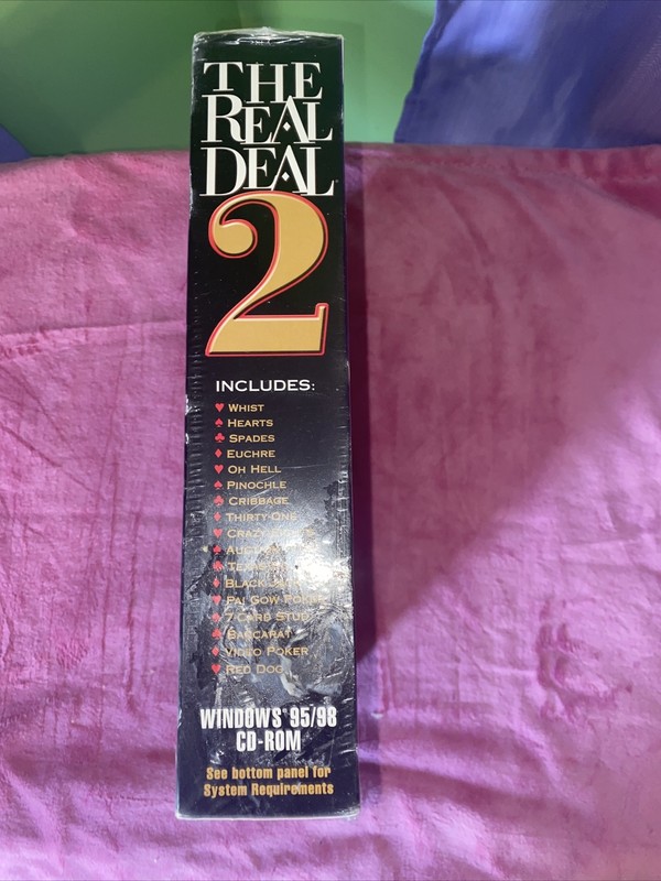 The Real Deal 2 - 17 Classic Card Games PC CD Mindscape Windows 95/98 New Sealed gallery