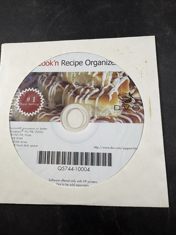 Cook’n Recipe Organizer PC CD electronic cookbook, manager, planner, nutrition +