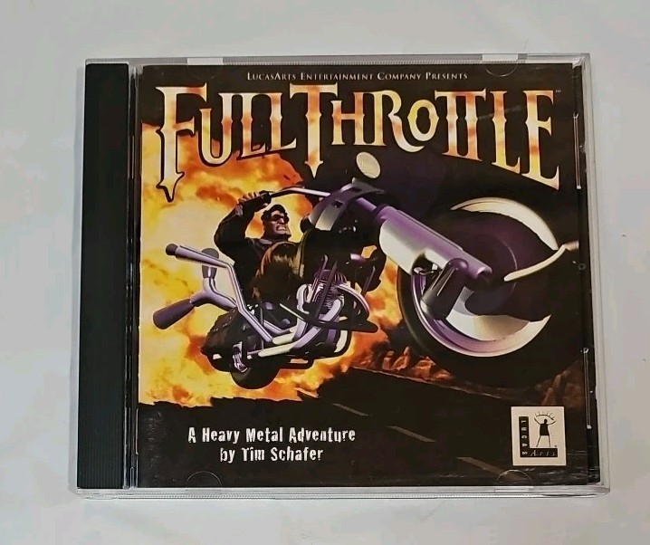 Full Throtlle Tim Schafer Lucas Arts Entertainment IBM CD-ROM in Jewel Case