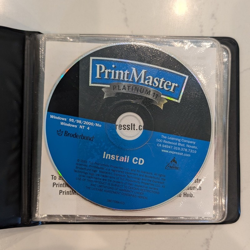 Printmaster Platinum 11 Broderbund 8 Disc Set Art Program Windows 95 98 2001 gallery