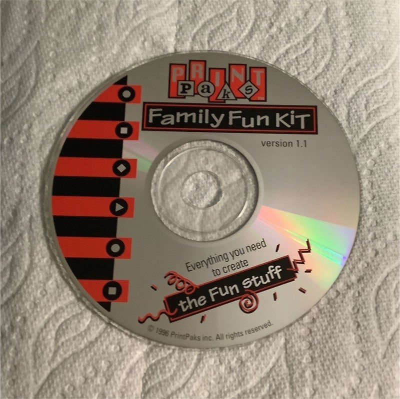 PrintPaks Family Fun Kit Version 1.1 Crafts Software CD Disc