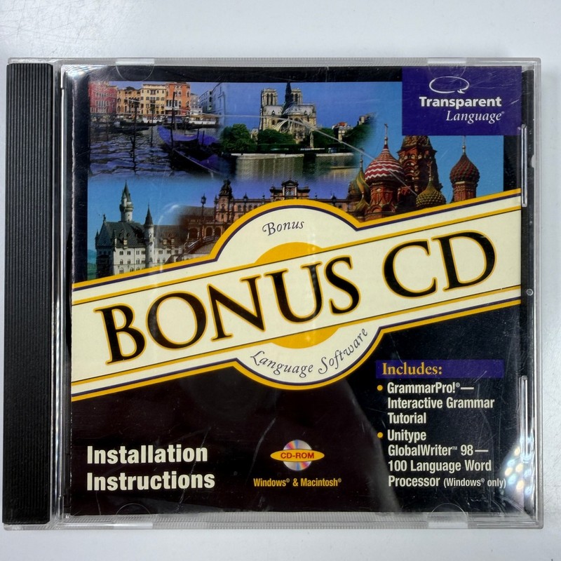 Transparent Language Bonus CD GrammarPro! GlobalWriter 98 Windows Macintosh