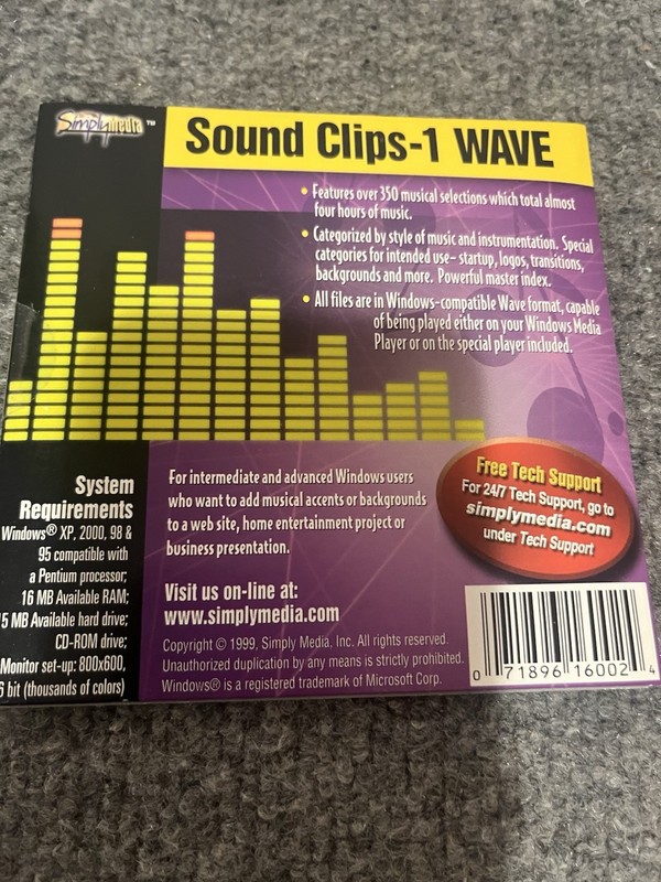 1999 Sound Clips Wave CD ROM New gallery