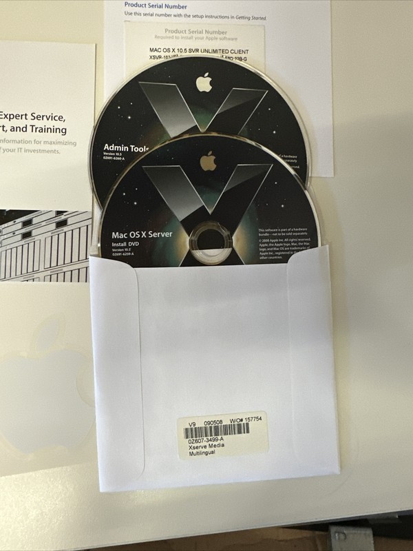 MacOS X Server X 10.5 Unlimited Client – CDS041608 607-2363 0Z607-3499-A V9 lic