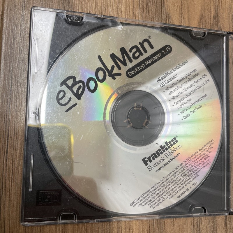 Ebook Man Desktop Manager 1.15 Software 2002 Franklin Electronic Publishers Vtg