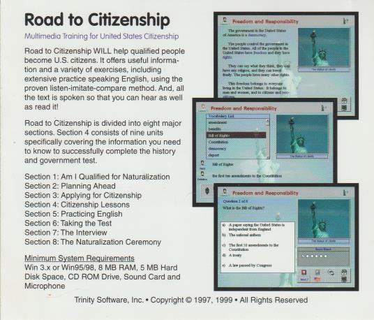 Training For United States Citizenship PC CD become U.S. citizen practice ESL +