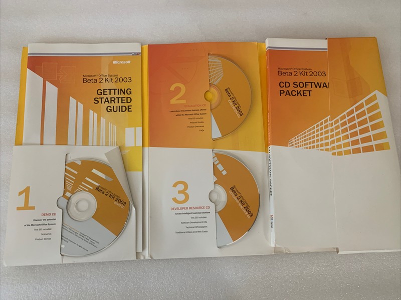 Used Microsoft Office System Beta 2 Kit 2003 CD Software Packet gallery