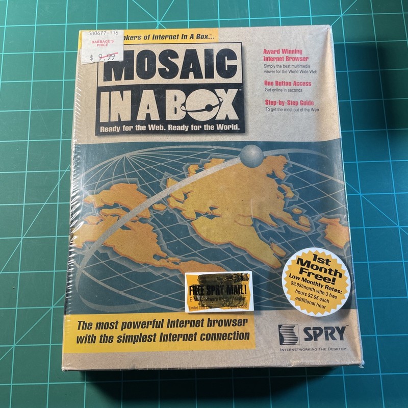 Spry Mosaic In A Box Internet Browser for Windows 95/3.1 ~ Sealed In Box