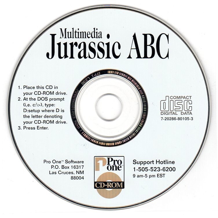 Jurassic ABC (PC-CD, 1995) for DOS/Windows – NEW CD in SLEEVE
