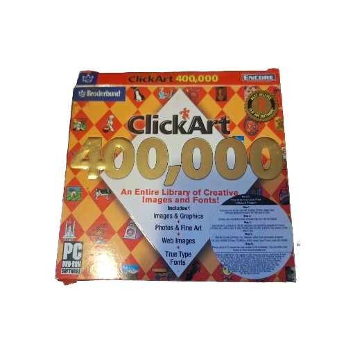 Broderbund ClickArt 400,000 PC DVD ROM Web Images Graphics Photos Art Fonts