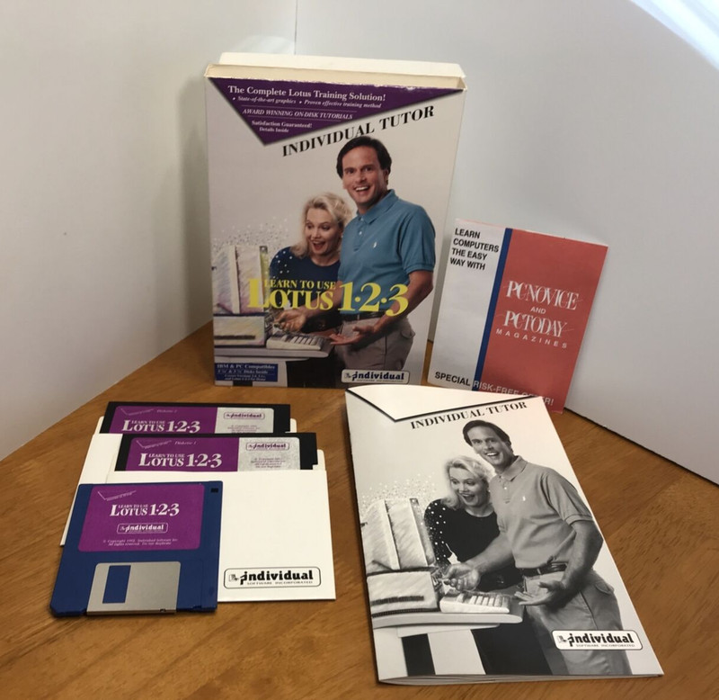 **Vintage LEARN TO USE LOTUS 1-2-3 INDIVIDUAL SOFTWARE TUTOR RETAIL PACKAGE gallery