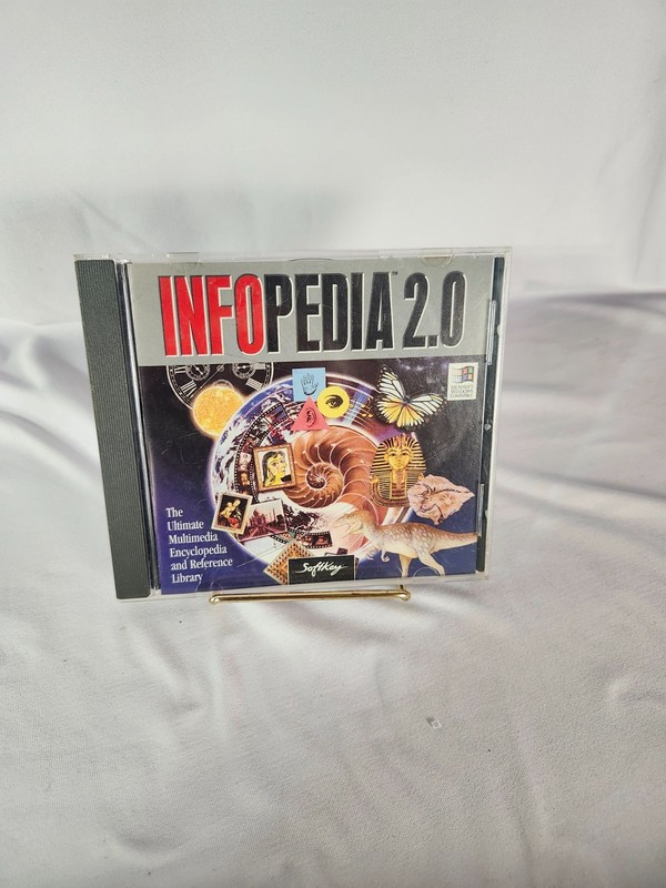 Vintage Infopedia 2.0 PC CD-ROM (1995) SoftKey Multimedia Encyclopedia Win 95/3.