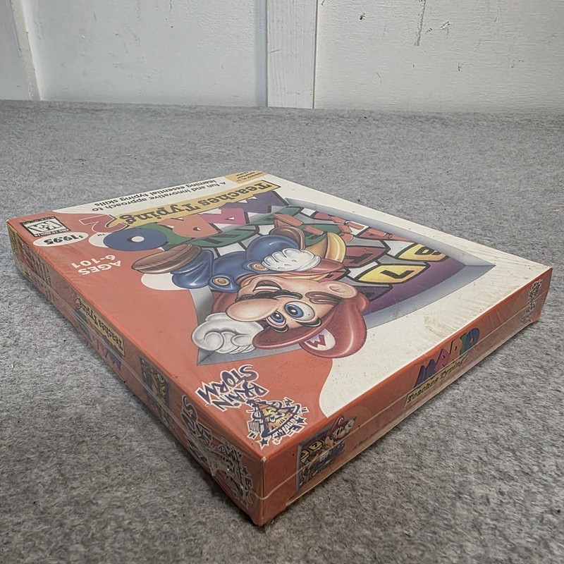 Vtg 90s Nintendo Mario Teaches Typing 2 Big Box PC CD ROM New 1996 Brain Storm gallery