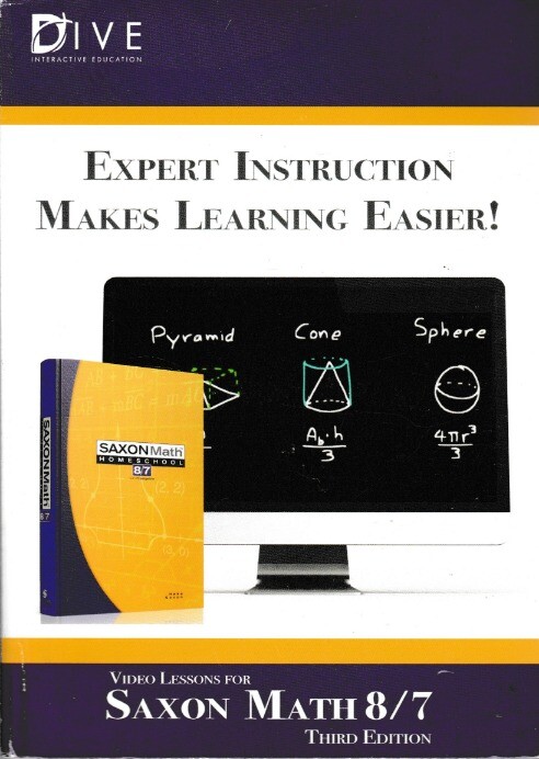 Expert Instruction Lessons For Saxon Math 8/7 3rd Edition PC MAC DVD homeschool