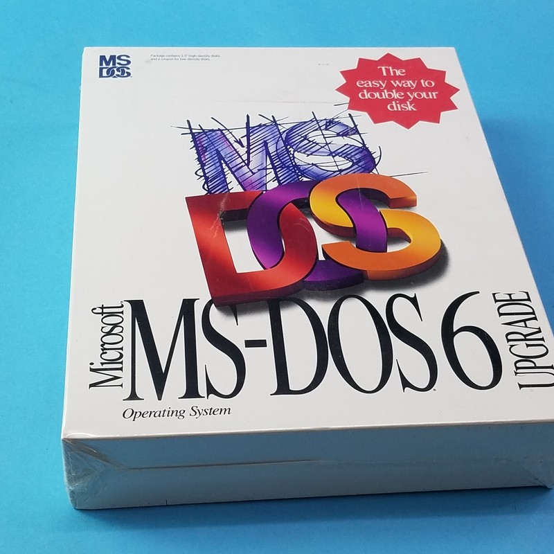 Microsoft MS-DOS 6 Upgrade Vintage 3.5″ disks Brand New Factory Sealed 1993 NOS