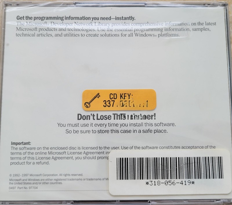 Vintage - Microsoft Developer Network Library 2 CDs, April 1997 gallery