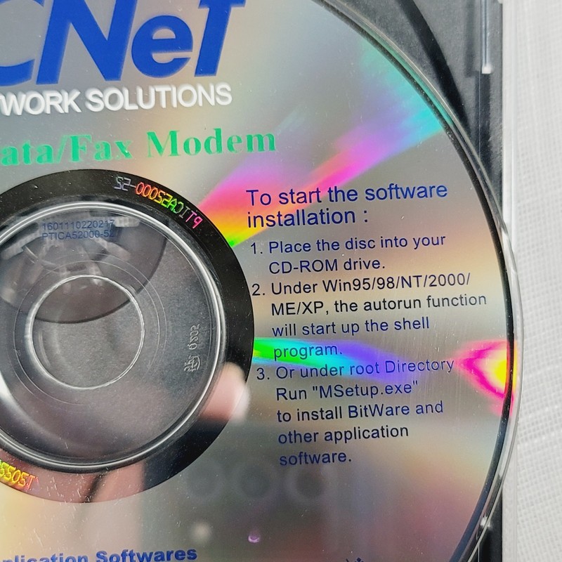 CNet Total Network Solutions C56K Data/Fax Modem Software Disc CD Rom 2001 gallery
