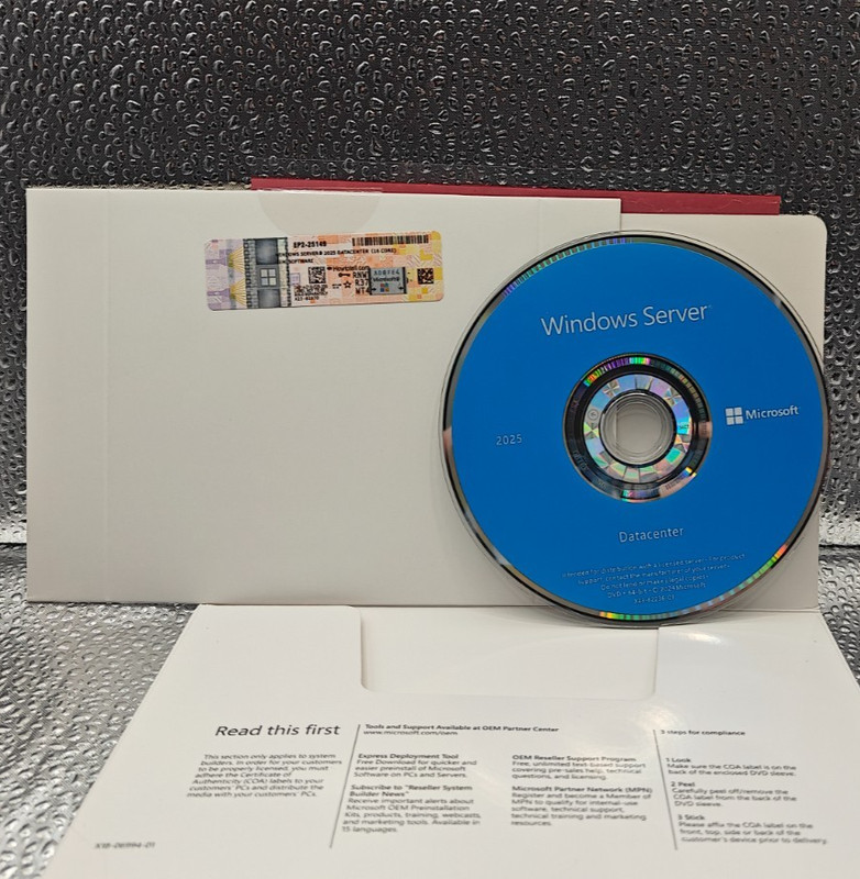 Windows Server 2025 Datacenter – 16 Core License (OEM Pack)
