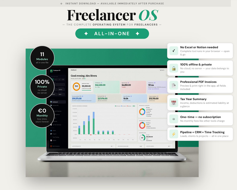 Freelancer OS | All-in-One Freelancer Tool | Invoices, Finance, Clients, Project