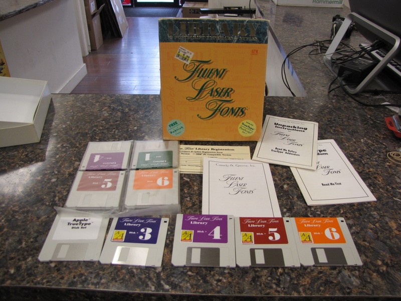 Library 79 Postscript Typefaces & Styles Fluent Laser Fonts Software 3.5″ Disks