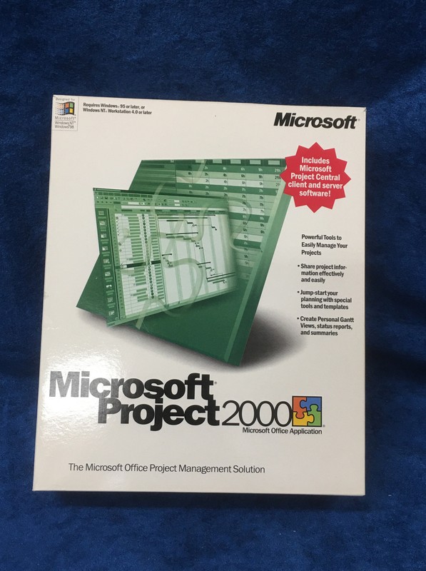 Microsoft Project 2000 Complete in Box w/Product Key, Manual – See Pictures