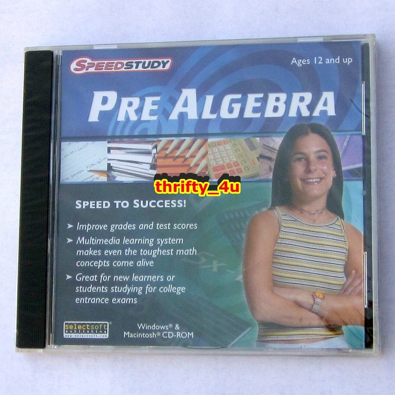Selectsoft Publishing CD-ROM Speed Study Pre Algebra Math, PC & Mac, NIP SEALED