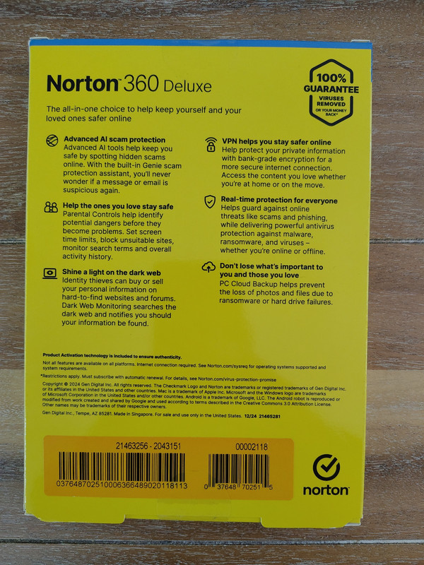 Norton 360 Deluxe for 3 Devices 1 Year Subscription 2025 Internet Security New ! gallery