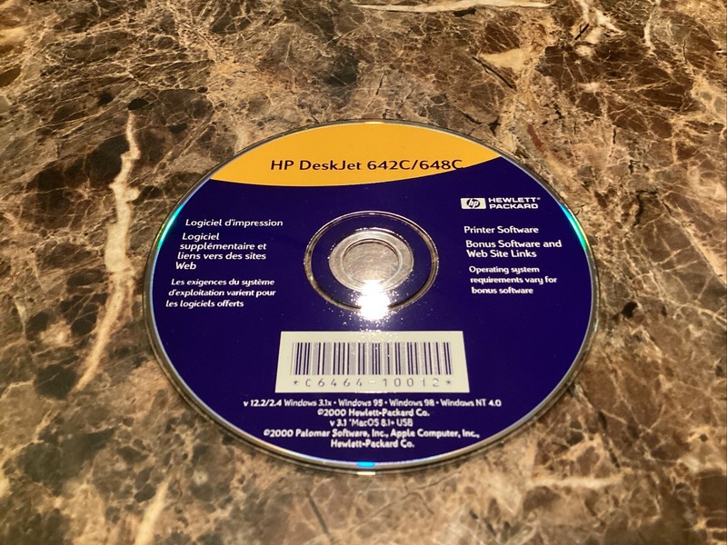 HP Deskjet 642C/648C Windows 3.1x,95,98,NT 4.0,v 3.1 Mac OS 8.1&USB CD Software