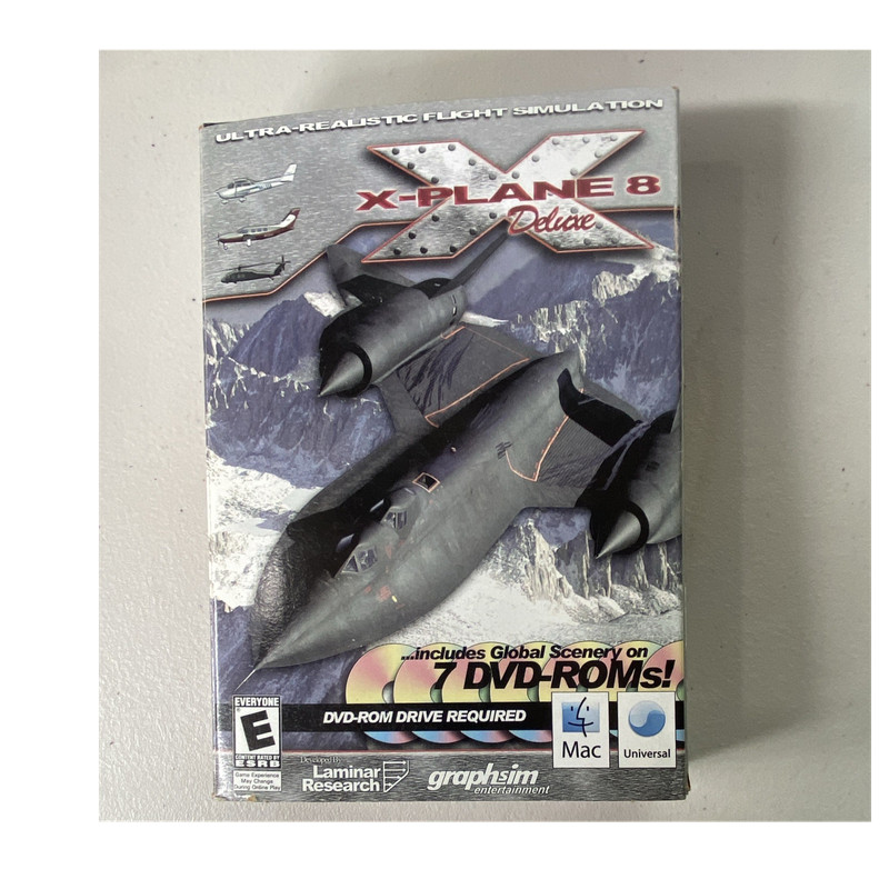 Laminar Research X-Plane 8 Deluxe Flight Simulation Boxed Mac 7 DVD-ROMs