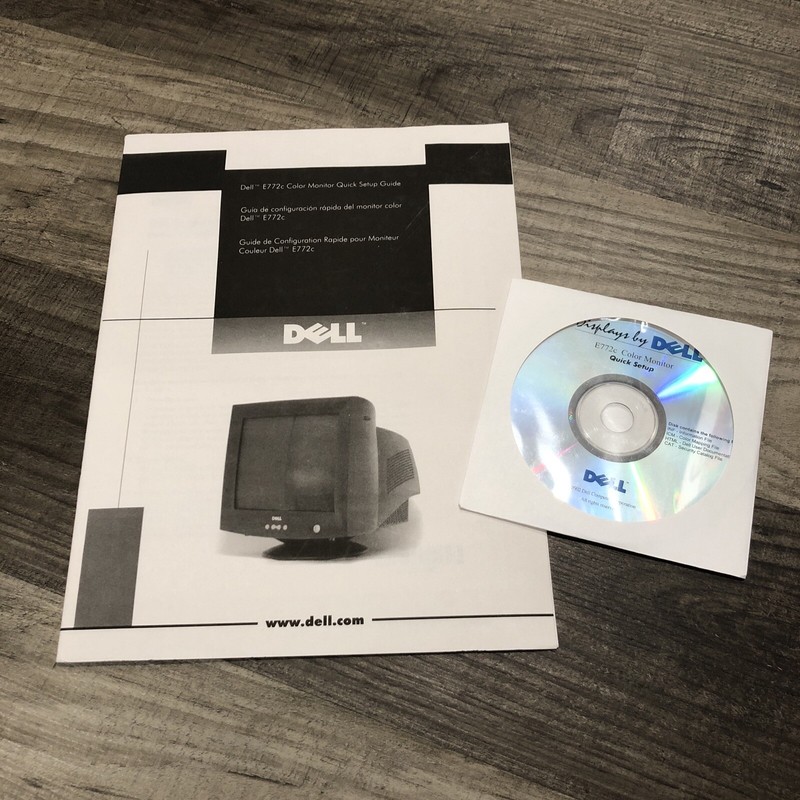 Dell E772c Color Monitor Quick Setup Guide & CD