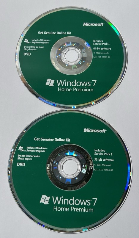 Microsoft Windows 7 Home Premium Upgrade 2 Discs 32 & 64 Bit Genuine Kit W/ Key gallery