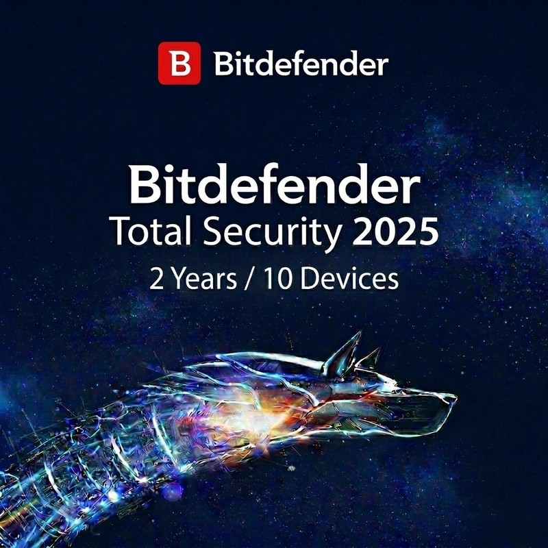 Bitdefender Total Security 2025 – 2 Year License for Windows, Mac, Android and iOS