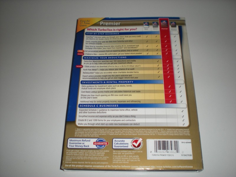 10-lot Turbotax 2012 Premier w/ state. Ugly Box. New sealed blemished boxes. gallery