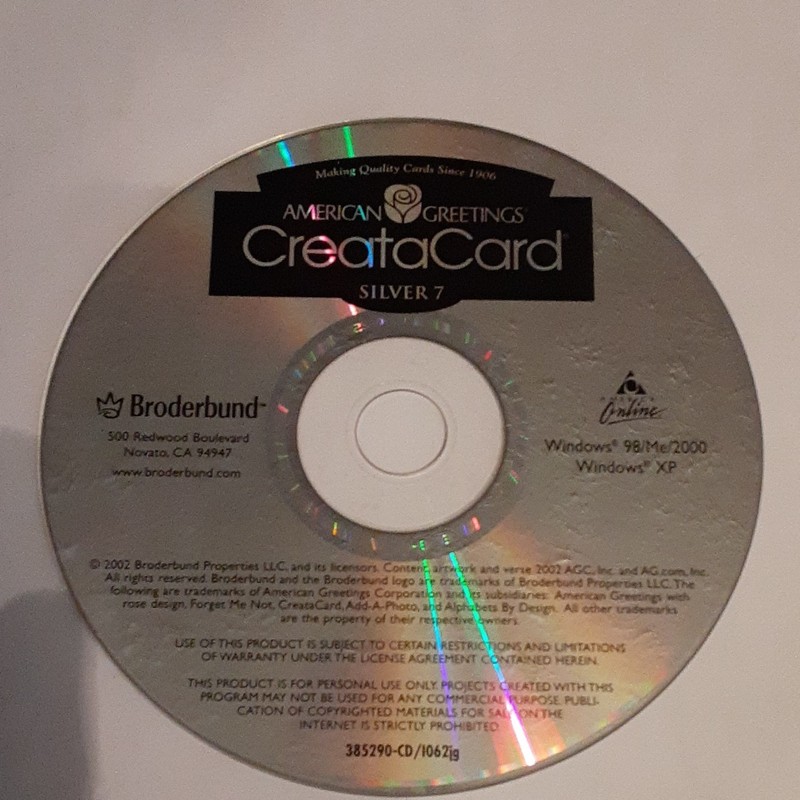 Broderbund American Greetings Create-a-Card Silver 7 Card Making PC CD-ROM