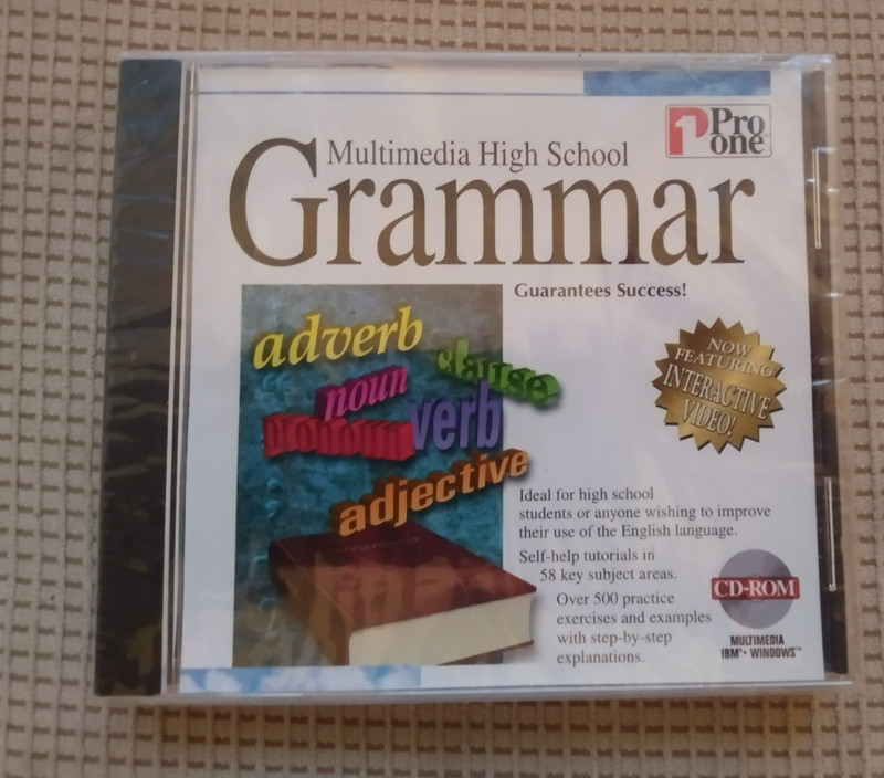 PRO ONE Multimedia High School Grammar (PC CD-Rom, 1995) New Sealed