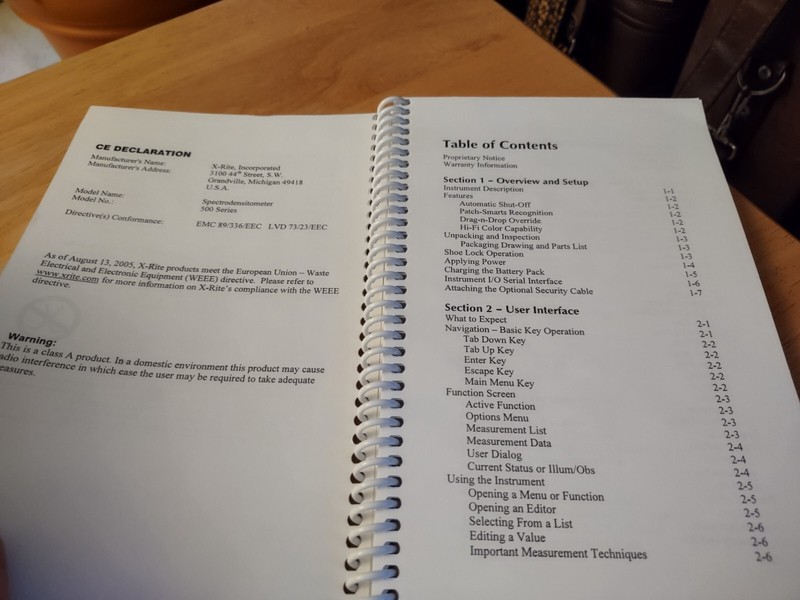 X-Rite 500 Series Spectrodensitometer Operator's Manual gallery