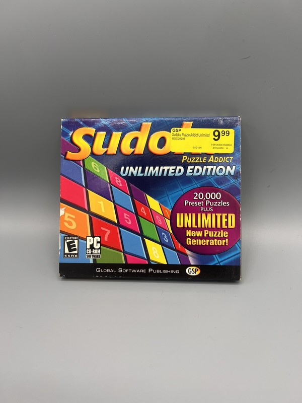 Sudoku Puzzle Addict Unlimited Edition from GSP for PC, windows 98/2000/xp/me