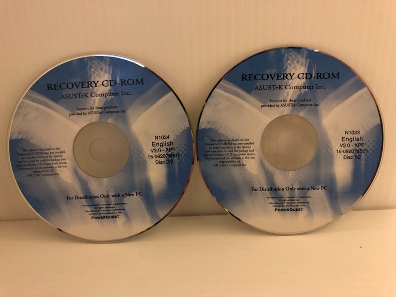 ASUSTek/POWERQUEST Recovery CD-ROM – 2 discs