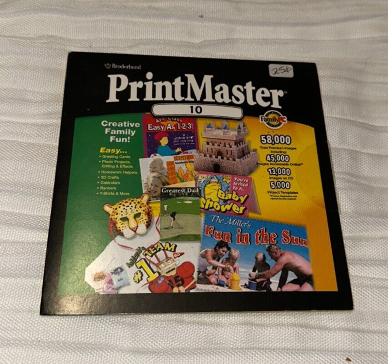 Vintage 2001 Broderbund Print Master 10 Publishing Suite CD-ROM