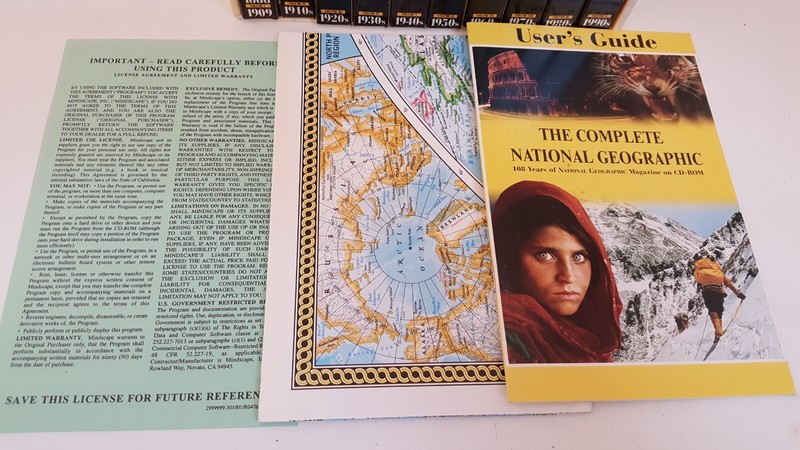 108 years National Geographic + reference CD set CD Rom all here + map +guide gallery