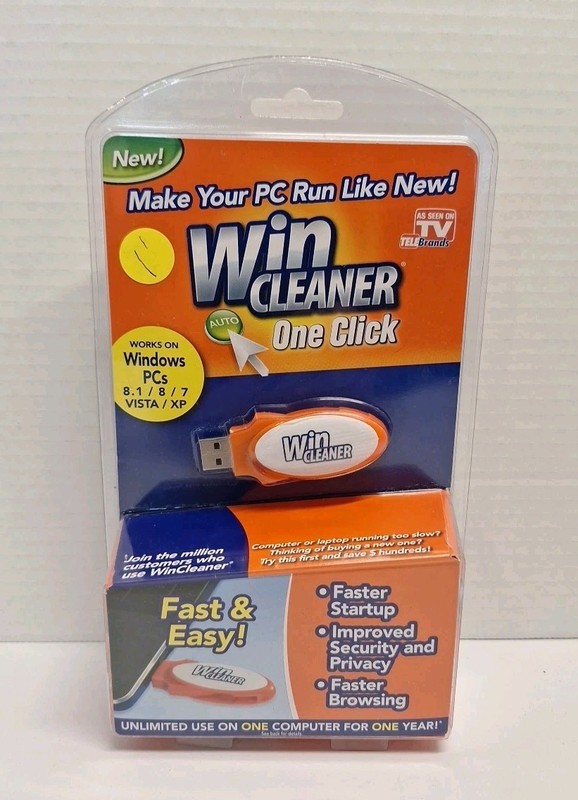 Win Cleaner One Click Professional USB Computer Clean Repair for PC Laptop NEW