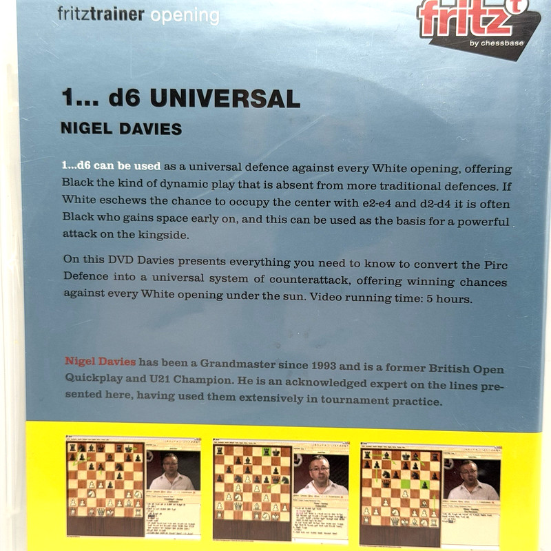Nigel Davies 1...d6 Universal C Fritz Trainer Opening DVD Chess gallery