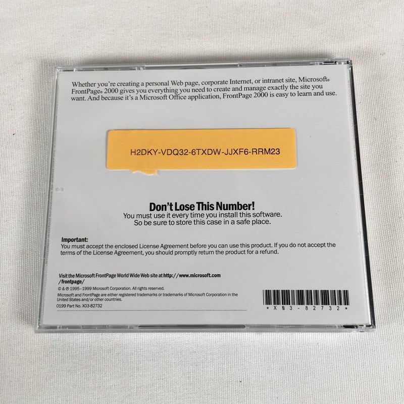 Microsoft Front Page 2000 2 CDs w/Product Key 1 License New gallery