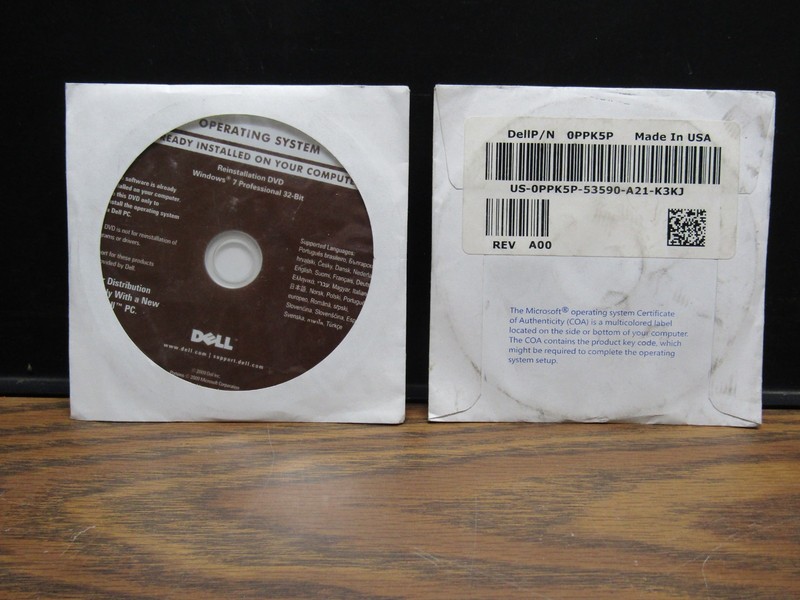 Lot of 2 Dell Windows 7 Professional 32 Bit Reinstallation DVDs 0PPK5P