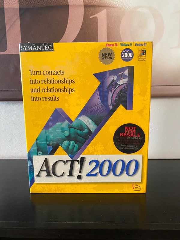 Vintage 2000 Symantec ACT! 2000 BRAND NEW SEALED – FAST SHIPPING 🚛🚛💨💨