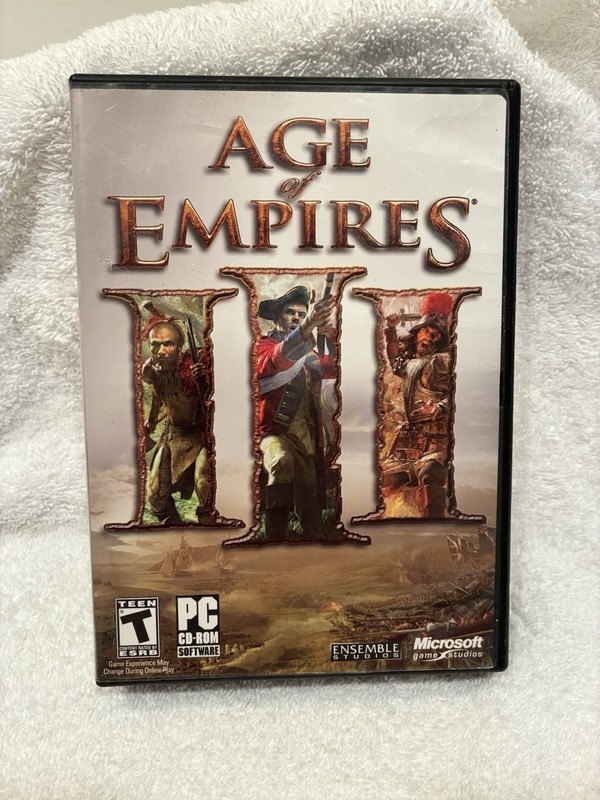 Age of Empires III 2005 Game. Manual , box and key 3 DISKS PC CD-ROM