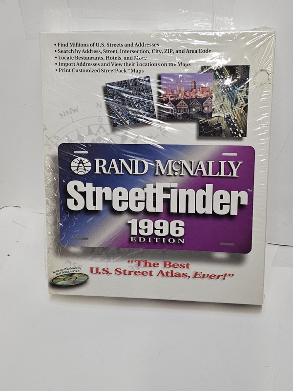 RAND MCNALLY VINTAGE STREETFINDER 1996 EDITION WINDOWS 95 WINDOWS 3.1 BOX ONLY